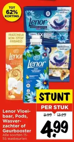 Vomar Voordeelmarkt Lenor Vloeibaar, Pods, Wasverzachter of Geurbooster aanbieding