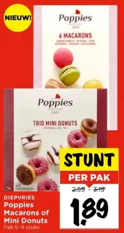Vomar Voordeelmarkt Poppies Macarons of Mini Donuts aanbieding