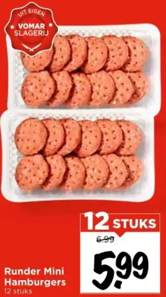 Vomar Voordeelmarkt Runder Mini Hamburgers aanbieding