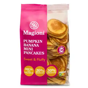 PLUS Magioni Pumpkin banana mini pancakes aanbieding