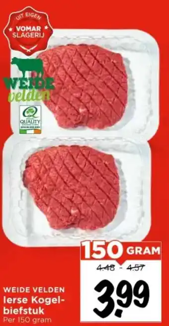 Vomar Voordeelmarkt WEIDE VELDEN Ierse Kogelbiefstuk aanbieding