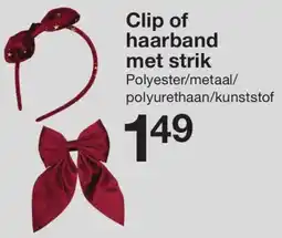 Zeeman Clip of haarband met strik aanbieding