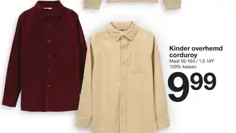 Zeeman Kinder overhemd corduroy aanbieding
