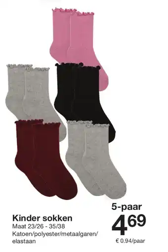 Zeeman Kinder sokken aanbieding