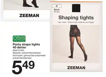 Zeeman Panty shape tights 40 denier aanbieding