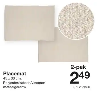 Zeeman Placemat aanbieding
