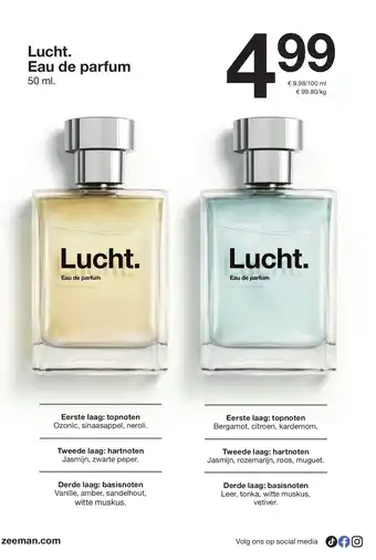 Zeeman Lucht. Eau de parfum Eau de parfum aanbieding