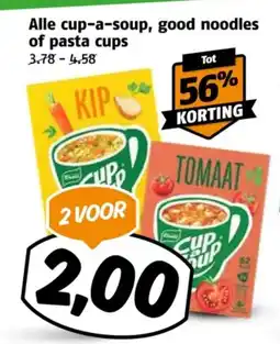 Poiesz Alle cup-a-soup, good noodles of pasta cups aanbieding