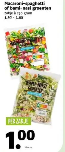 Poiesz Macaroni spaghetti of bami nasi groenten aanbieding