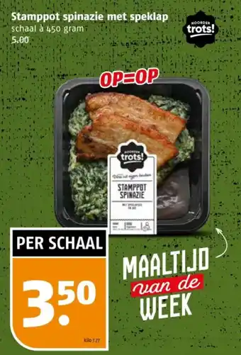 Poiesz Stamppot spinazie met speklap aanbieding