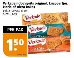 Poiesz Verkade nobo sprits original, knappertjes, Maria of nizza kokos aanbieding