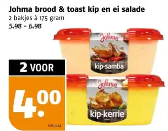 Poiesz Johma brood & toast kip en ei salade aanbieding