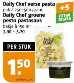Poiesz Daily Chef verse pasta Daily Chef groene pesto pastasaus aanbieding