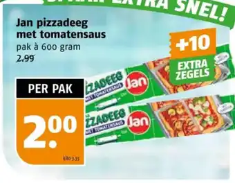 Poiesz Jan pizzadeeg met tomatensaus aanbieding