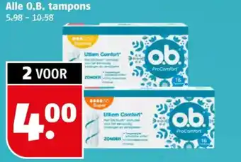 Poiesz Alle O.B. tampons aanbieding