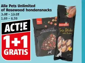 Poiesz Alle Pets Unlimited of Rosewood hondensnacks 3.38-13.18 aanbieding