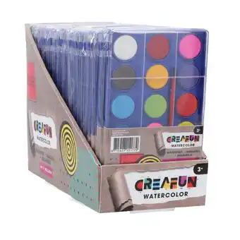 Top1Toys Creafun waterverf tablet met 18 kleuren en kwast aanbieding