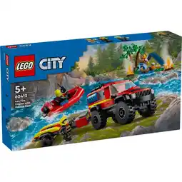 Top1Toys LEGO 60412 City 4x4 Brandweerauto Met Reddingsboot aanbieding