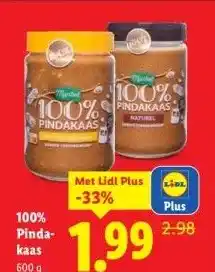 Lidl 100% Pinda- kaas aanbieding
