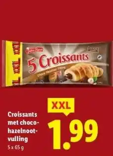 Lidl Croissants met choco- hazelnoot- vulling aanbieding