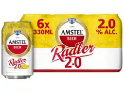 Hoogvliet Amstel Radler Citroen 2.0% Bier Blik 6-pack aanbieding
