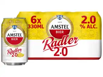 Hoogvliet Amstel Radler Citroen 2.0% Bier Blik 6-pack aanbieding