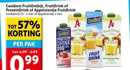 Hoogvliet Coolbest FruitOntbijt, FruitDrink of Protein Drink of Appelsientje FruitDrink aanbieding