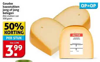 Hoogvliet Goudse kaasstukken jong of jong belegen aanbieding