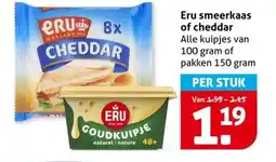 Hoogvliet Eru smeerkaas of cheddar aanbieding