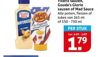 Hoogvliet Yildriz sauzen, Gouda's Glorie sauzen of Mad Sauce aanbieding