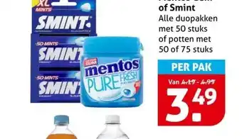 Hoogvliet Mentos Gum of Smint aanbieding