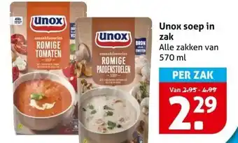 Hoogvliet Unox soep in zak aanbieding