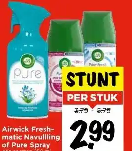 Vomar Voordeelmarkt Airwick Fresh- matic Navullling of Pure Spray aanbieding