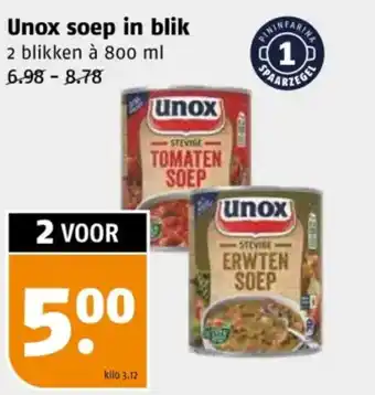 Poiesz Unox soep in blik aanbieding