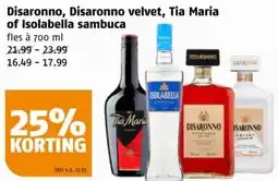 Poiesz Disaronno, Disaronno velvet, Tia Maria of Isolabella sambuca aanbieding