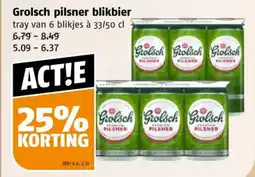Poiesz Grolsch pilsner blikbier aanbieding