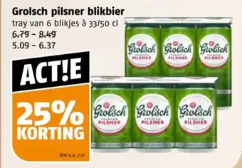 Poiesz Grolsch pilsner blikbier aanbieding