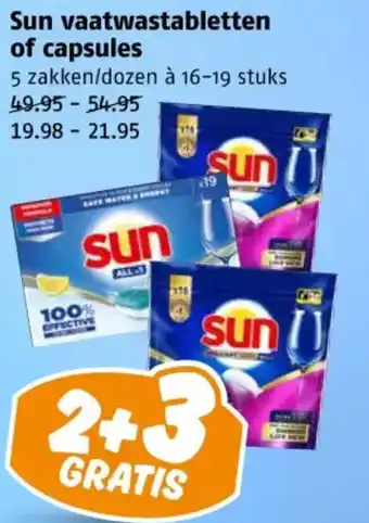 Poiesz Sun vaatwastabletten of capsules aanbieding