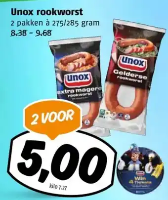 Poiesz Unox rookworst aanbieding