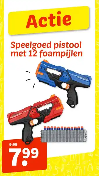 Wibra Speelgoed pistool met 12 foampijlen aanbieding