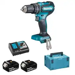 Amazon Makita DHP485RTJ Accu-slagboorschroevendraaier, 18 V/5,0 Ah, 2 accu's, oplader in MAKPAC aanbieding