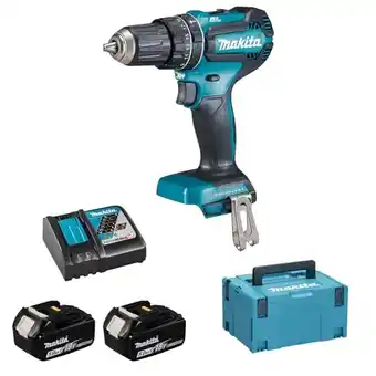 Amazon Makita DHP485RTJ Accu-slagboorschroevendraaier, 18 V/5,0 Ah, 2 accu's, oplader in MAKPAC aanbieding