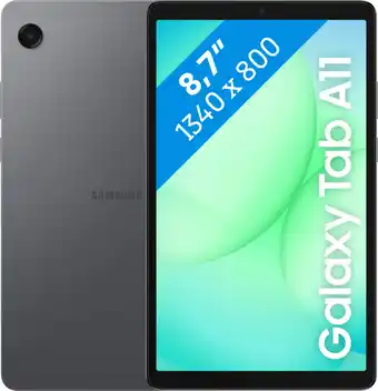 Coolblue Samsung Galaxy Tab A11 8,7 inch 128GB Wifi + 4G Grijs aanbieding