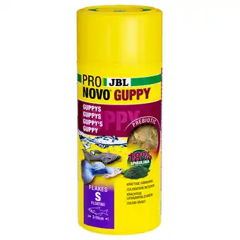 Zooplus Dubbelpak: 2x250ml JBL ProNovo Guppy Flakes S Vissenvoer aanbieding