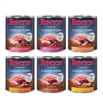 Zooplus 12x800g Mix (6 Smaken) Classic Pork Rocco Hondenvoer aanbieding