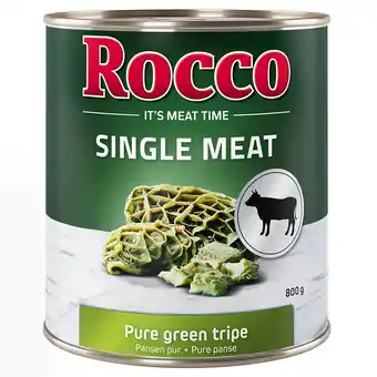 Zooplus Voordeelpakket Rocco Single Meat 12 x 800 g Hondenvoer - Pure Groene Pens aanbieding