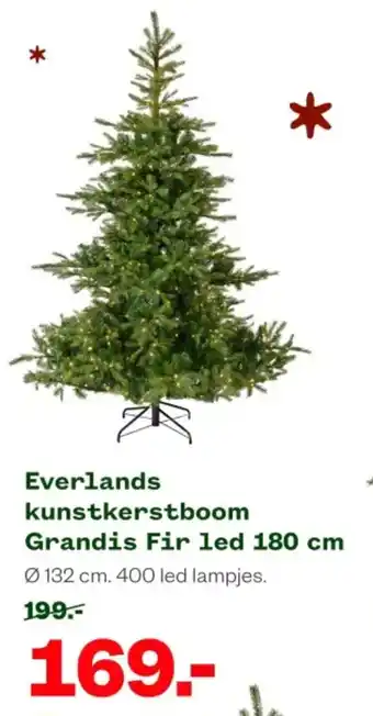 Welkoop Everlands kunstkerstboom Grandis Fir led 180 cm aanbieding