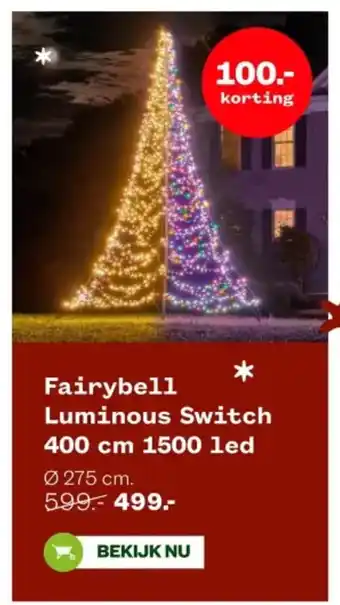 Welkoop Fairybell Luminous Switch 400 cm 1500 led aanbieding