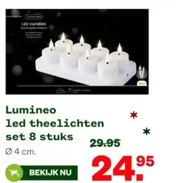 Welkoop lumineo led theelichten set 8 stuks aanbieding