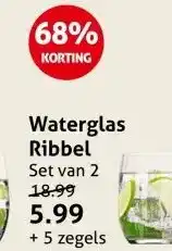 Hoogvliet Waterglas Ribbel aanbieding